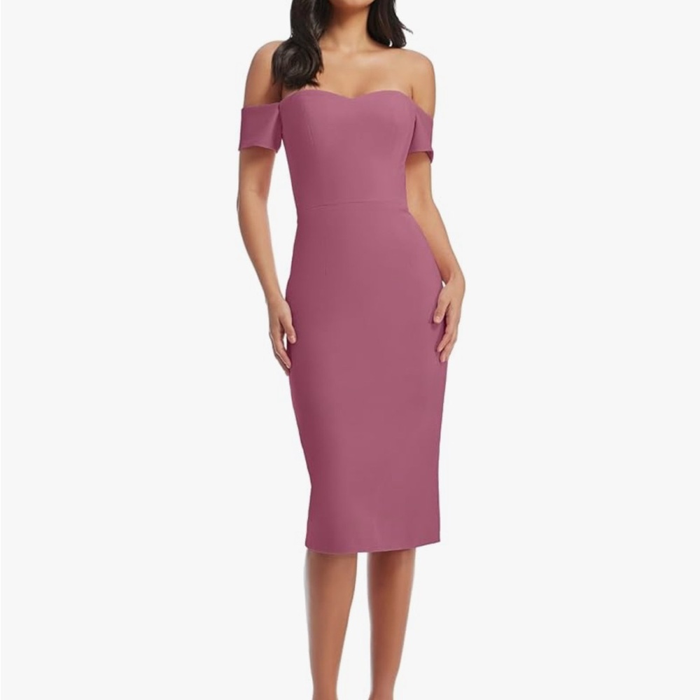 Elegant Off-Shoulder Pink Dress